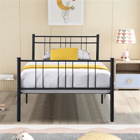 metal and fabric bed frame|metal bed frames on clearance.